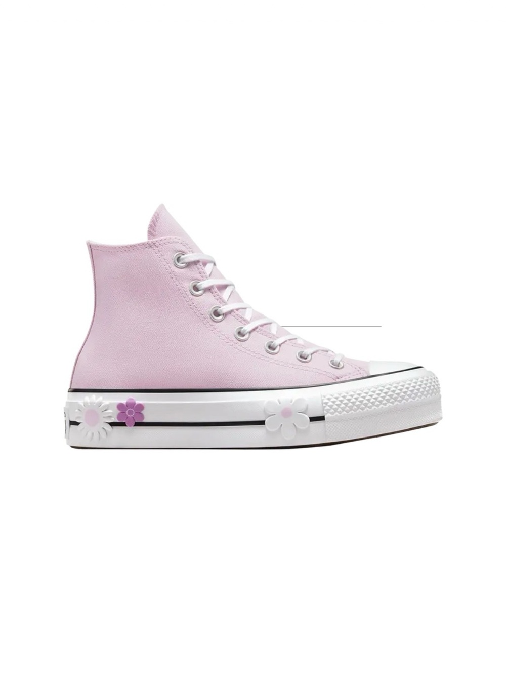 Converse Pink High-Top Platform Sneaker with Floral Midsole